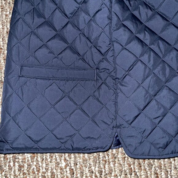 J. Crew Factory CREWCUTS Navy Blue Quilted Walker Puff Vest Jacket XL Full Zip - Picture 4 of 12